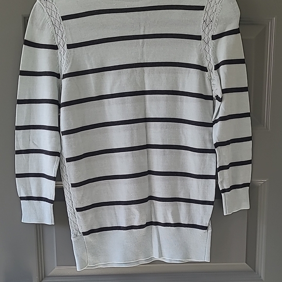 LOFT White and Black Striped Sweater - Picture 3 of 8